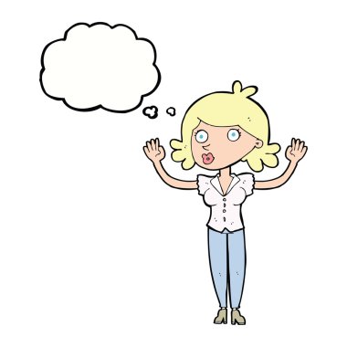 çizgi film kadın düşünce balonu ile teslim