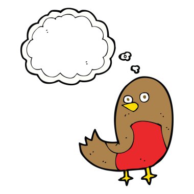 Düşünce baloncuklu çizgi robin