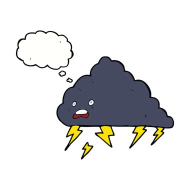 Düşünce baloncuklu karikatür gökgürültüsü