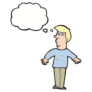 Çizgi film adamı düşünce balonuyla şaşırttı.