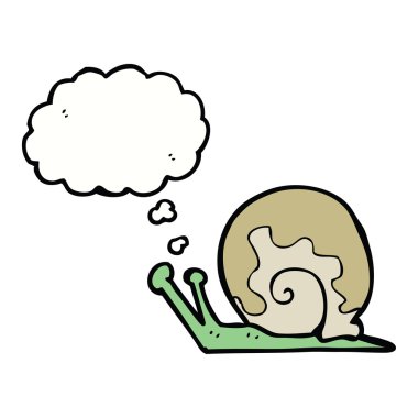 çizgi film salyangoz düşünce balonu ile