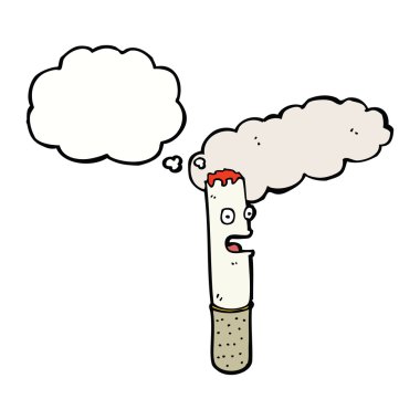 Düşünce baloncuklu çizgi film sigarası