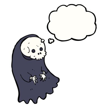 Çizgi Film ürkütücü ghoul düşünce balonu ile