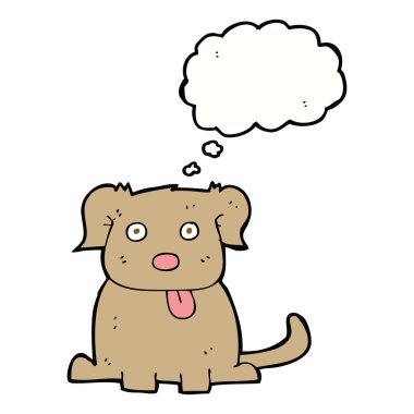 düşünce balonu ile karikatür köpek