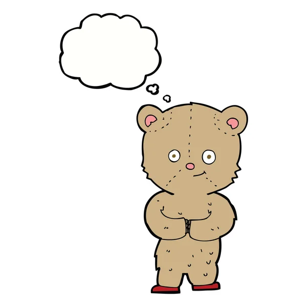 Kartun boneka beruang dengan pikiran gelembung - Stok Vektor