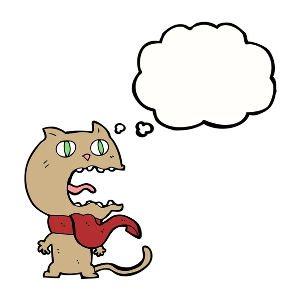 Cartoon bang kat met gedachte zeepbel — Stockvector