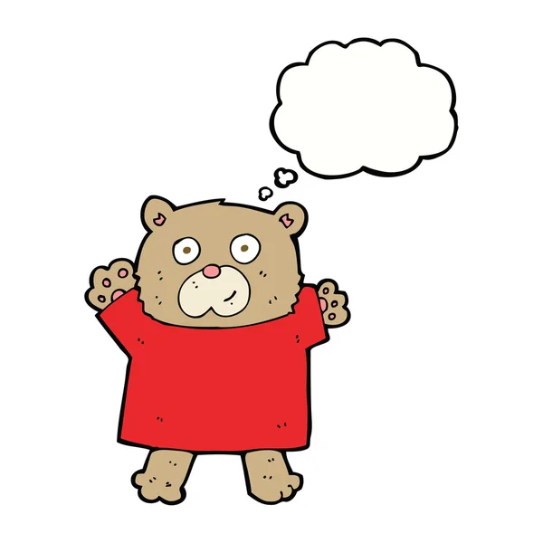 卡通片可爱的带有思想泡沫的玩具熊 — 图库矢量图片