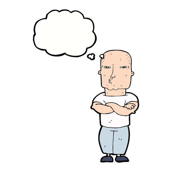 Καρτούν σκληρός τύπος με φούσκα σκέψης — Διανυσματικό Αρχείο