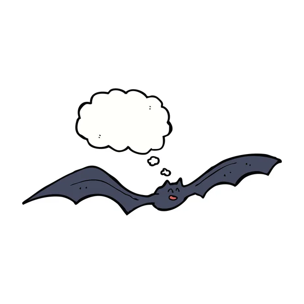 Pipistrello cartone animato con bolla di pensiero — Vettoriale Stock