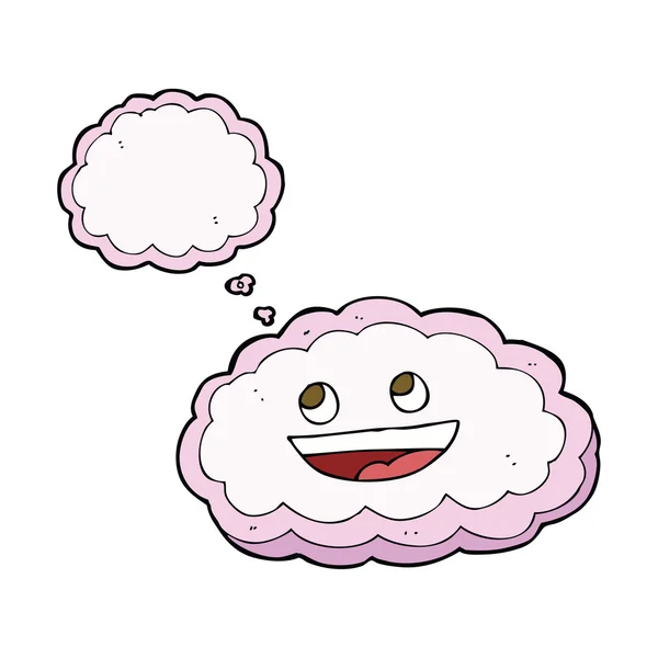 Cartoon decoratieve wolk met gedachte zeepbel — Stockvector