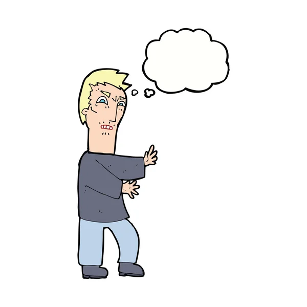 Kreslený naštvaný muž s myšlenkovou bublinou — Stockový vektor