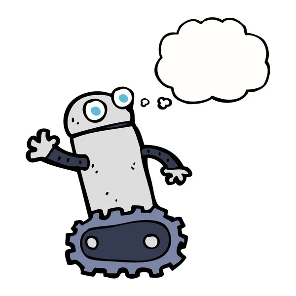 Cartoon robot with thought bubble — Stock Vector