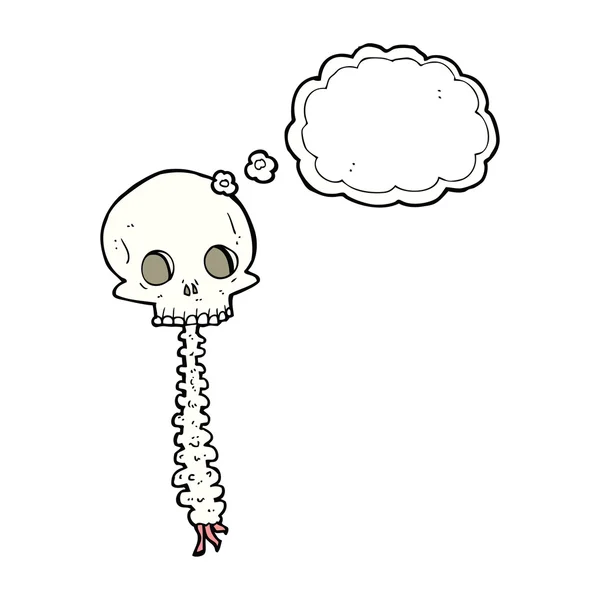 Seram kartun sull dan tulang belakang dengan pikiran gelembung - Stok Vektor