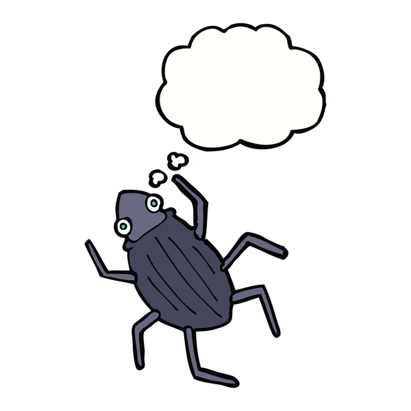 Cartoon bug met gedachte zeepbel — Stockvector