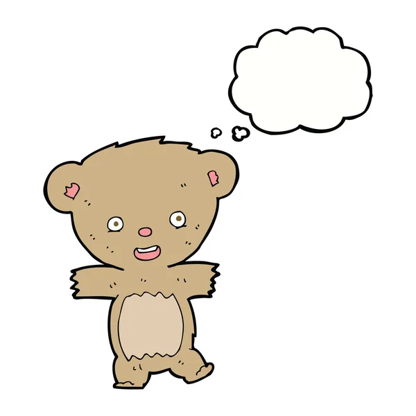 Cartoon teddy bear with thought bubble — Stock Vector