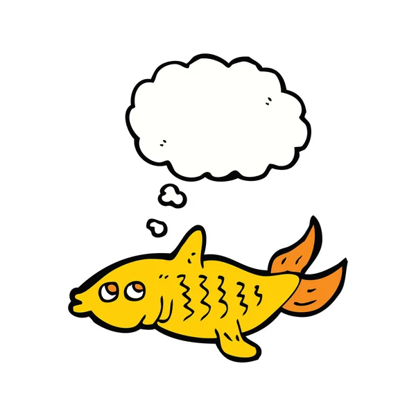 Ryba z kreskówki z bańki myślowej — Wektor stockowy