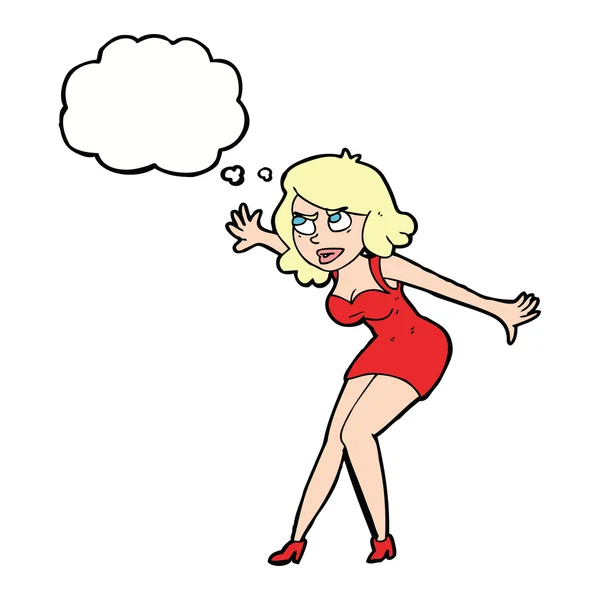 思考バブルを持つ漫画の女性スパイ — ストックベクタ