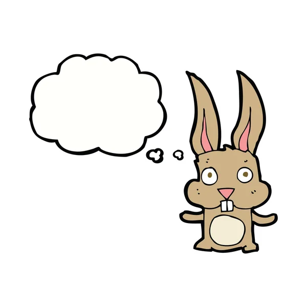 Cartoon rabbit with thought bubble — Stock Vector