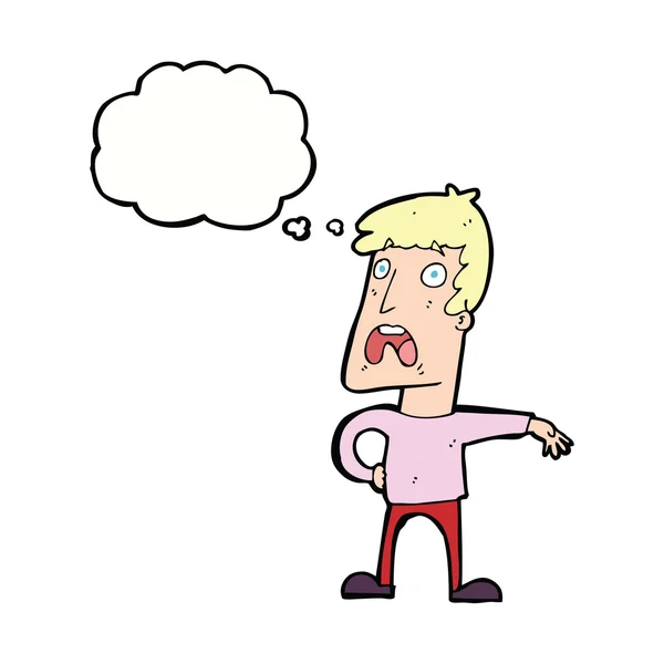 Kreslený stěžující si muž s myšlenkovou bublinou — Stockový vektor