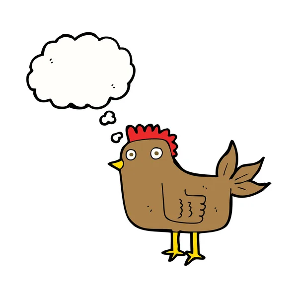 有思想泡泡的卡通母鸡 — 图库矢量图片