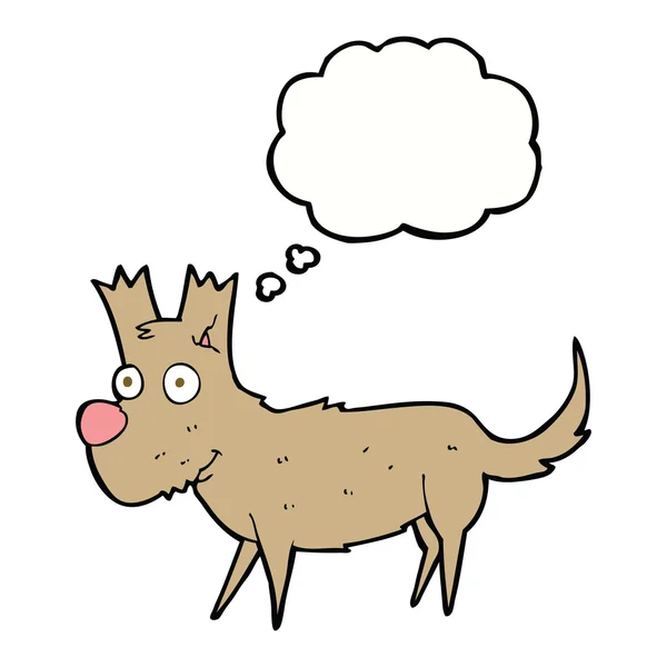 Cartone animato carino cagnolino con bolla di pensiero — Vettoriale Stock