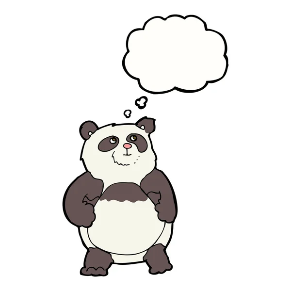 Cartoon panda with thought bubble — Stock Vector