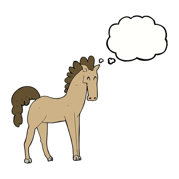 Cartoon horse with thought bubble — Stock Vector