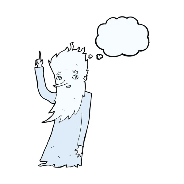 Jack Frost Cartoon mit Gedankenblase — Stockvektor