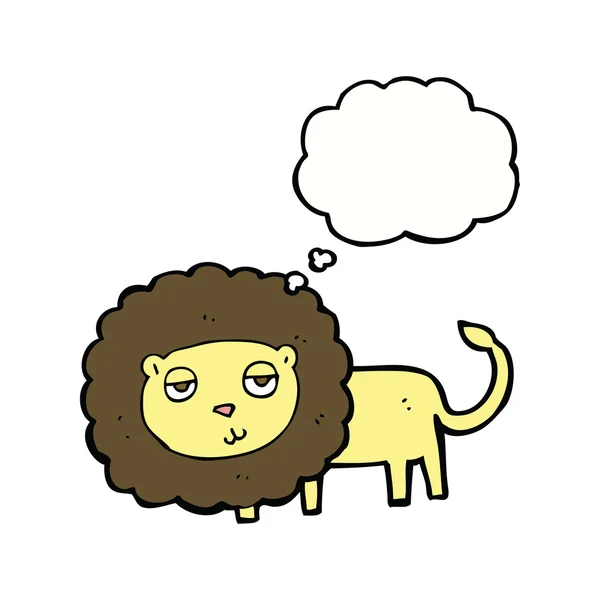 Cartoon lion with thought bubble — Stock Vector