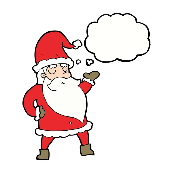 Cartoon santa claus with thought bubble — Stock Vector