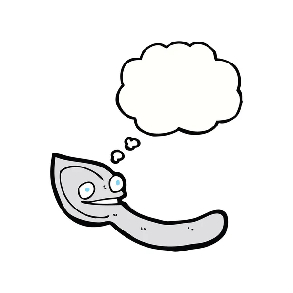 Cartoon spoon with thought bubble — Stock Vector