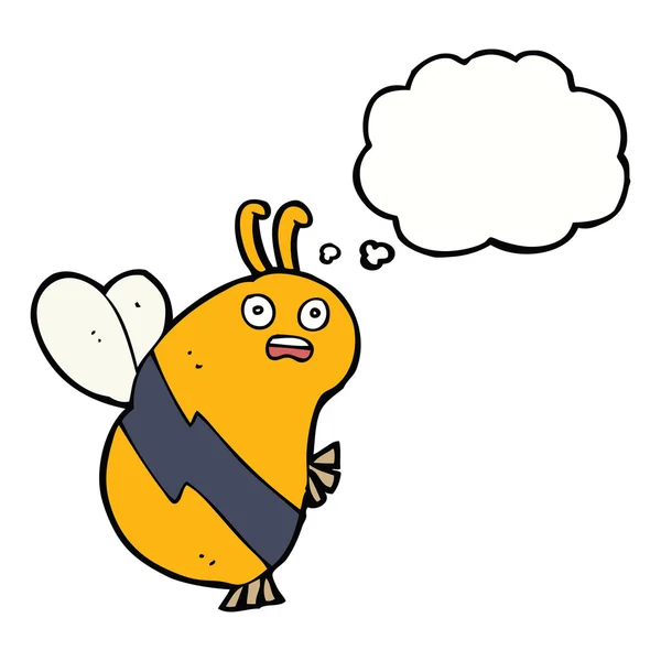 Смешная мультяшная пчела с мыльным пузырем — стоковый вектор