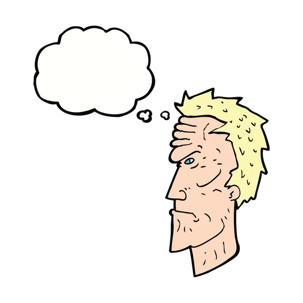 漫画の怒りの顔と思考バブル — ストックベクタ