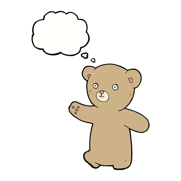 Cartoon-Teddybär mit Gedankenblase — Stockvektor