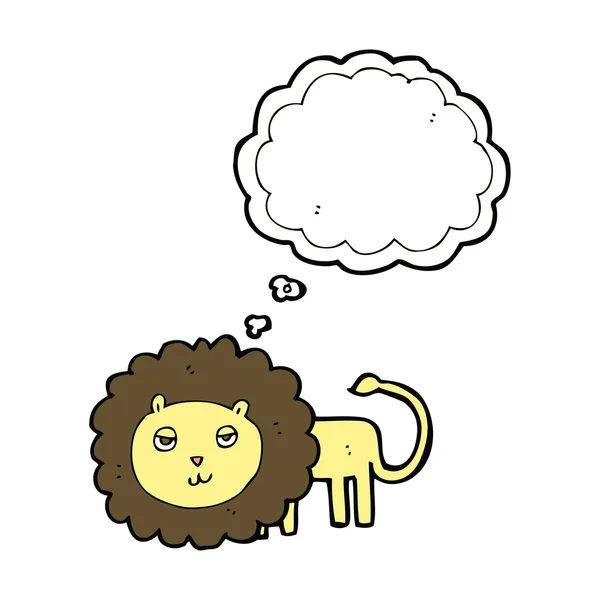 Мультяшный лев с мыльным пузырем — стоковый вектор