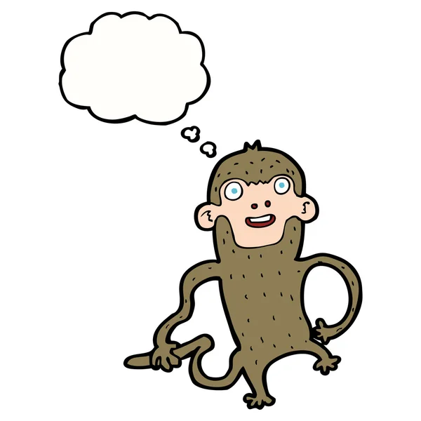 Karikatur-Affe mit Gedankenblase — Stockvektor