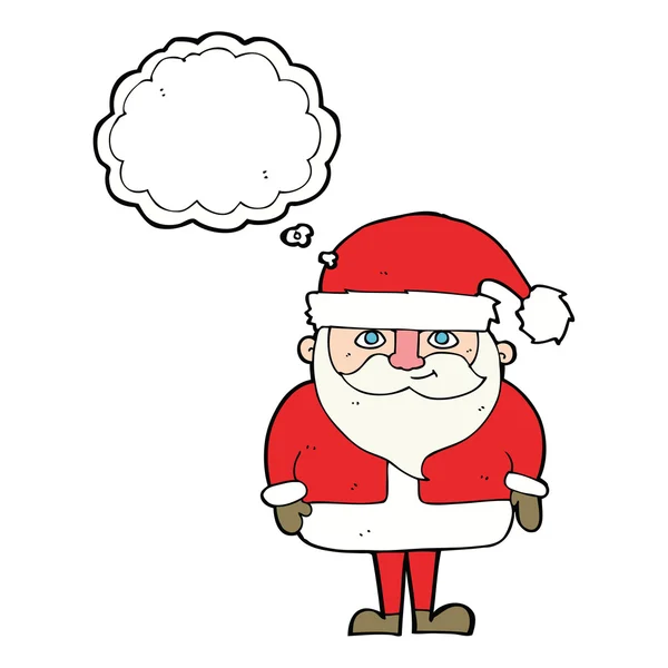 Kreskówka szczęśliwy Święty Mikołaj z bańki myślowej — Wektor stockowy