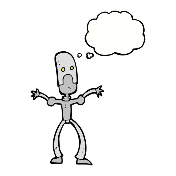 Cartoon lustige Roboter mit Gedankenblase — Stockvektor