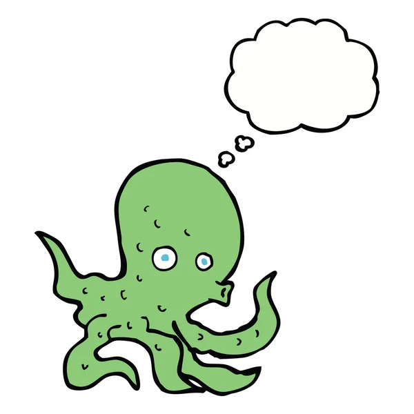 具有思想气泡的卡通章鱼 — 图库矢量图片