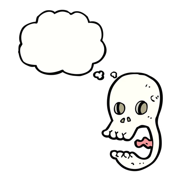 Funny cartoon skull with thought bubble — Stock Vector