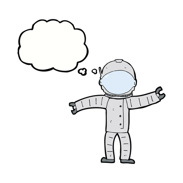 Мультяшный астронавт с мыслепузырем — стоковый вектор