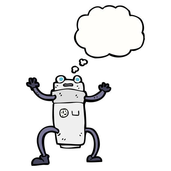 思考バブルを持つ漫画ロボット — ストックベクタ