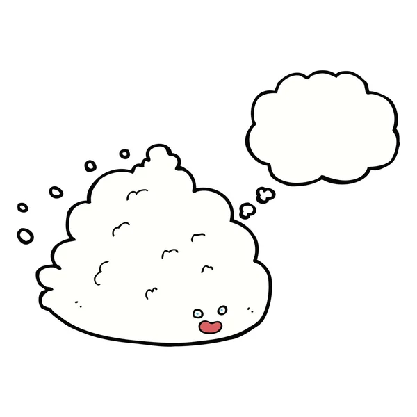 Personnage de nuage de dessin animé avec bulle de pensée — Image vectorielle
