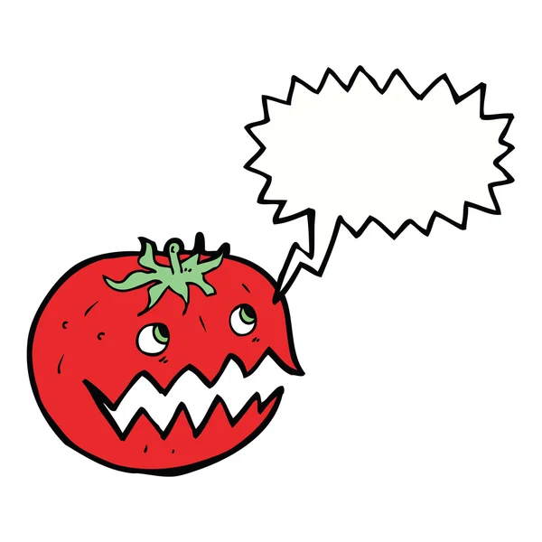 Tomate de dibujos animados con burbuja de pensamiento — Archivo Imágenes Vectoriales