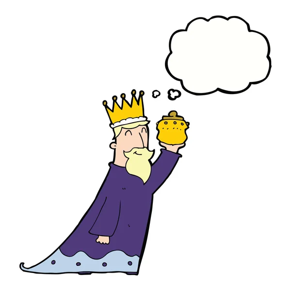 One of the three wise men with thought bubble — Stock Vector