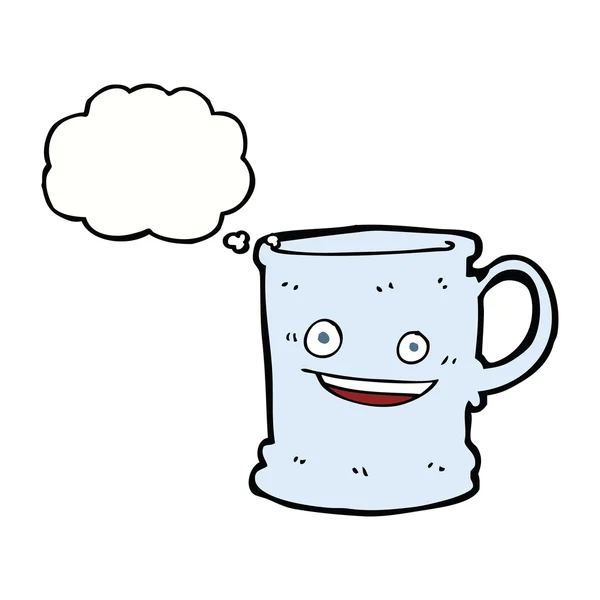 Taza de dibujos animados con burbuja de pensamiento — Archivo Imágenes Vectoriales