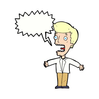 çizgi film çığlık atan adam konuşma balonuyla