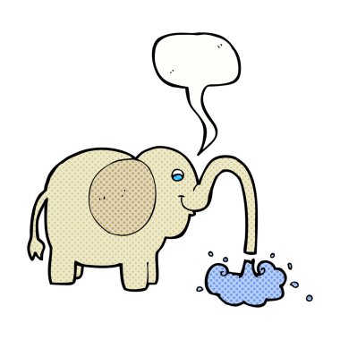 su ile konuşma balonu squirting çizgi fil