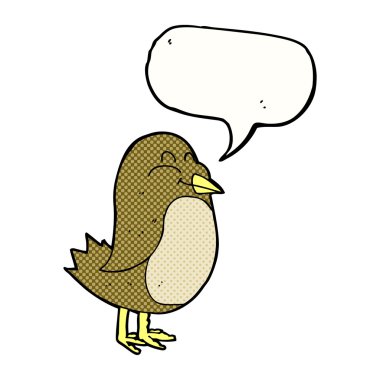 Konuşma baloncuklu çizgi film kuşu