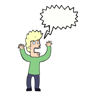 Çizgi film konuşma balonuyla adamı dehşete düşürdü.